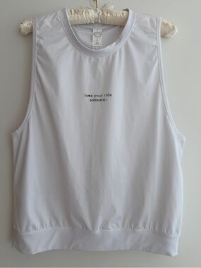 SAMSARA Sleeveless Top Love Your Ride Cycling Spin Class Workout Gym Running